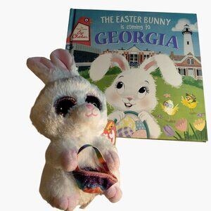 The Easter Bunny Is Coming To Georgia Book Ty Beanie Baby Plush Rabbit